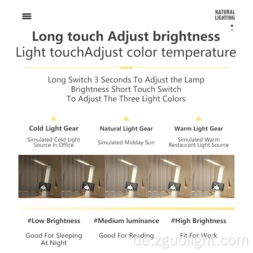 Falten-LED-Schreibtischlampe Augenschutz Leselicht